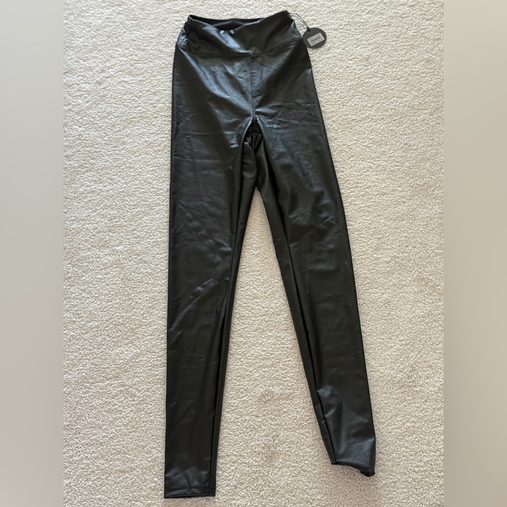 Aerie Faux Leather High-Waist Leggings - Black